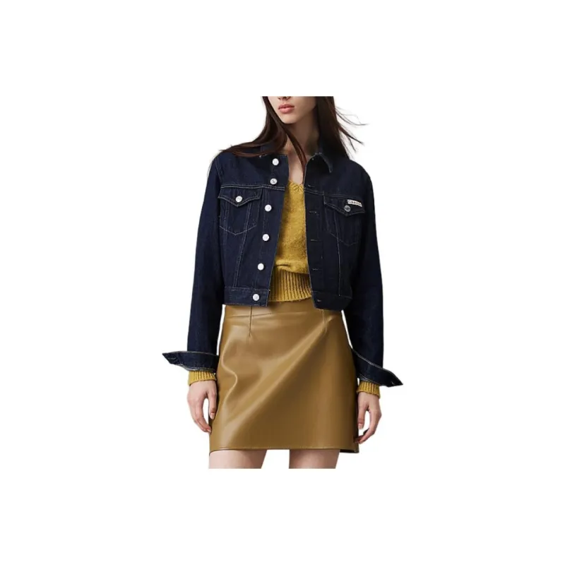 CALVIN KLEIN Denim Jacket Women's Dark Blue-0