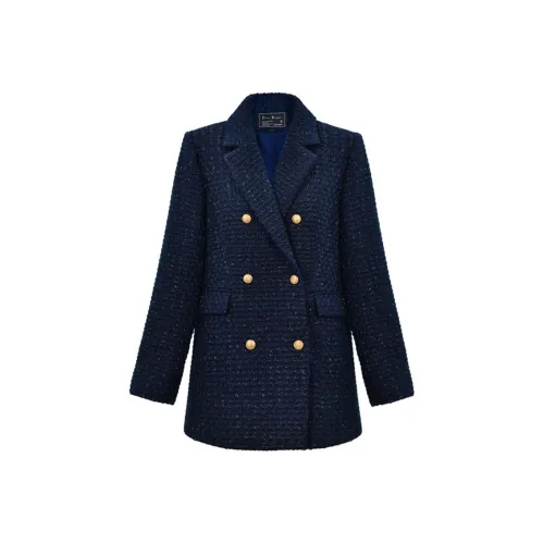 DIFFIE RIEGER Coats Women's Navy Blue