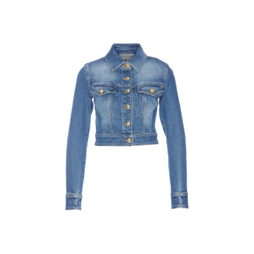 Elisabetta Franchi Straight Hem Cropped Denim Jacket
