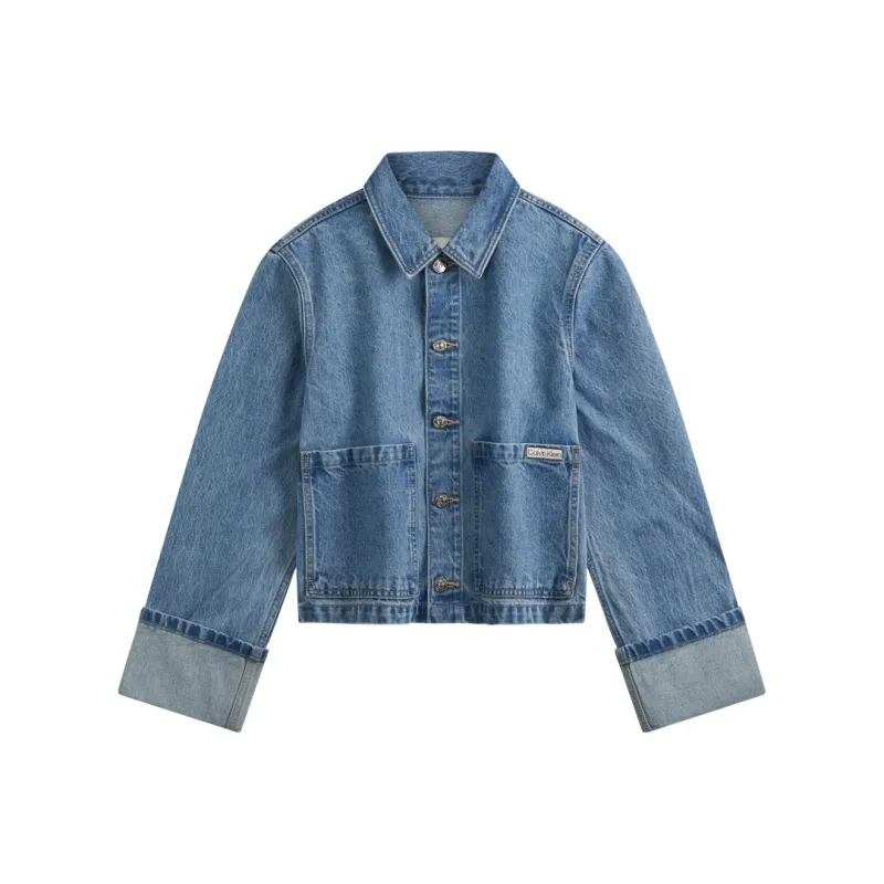CALVIN KLEIN Denim Jacket Women's Denim Light Blue-0