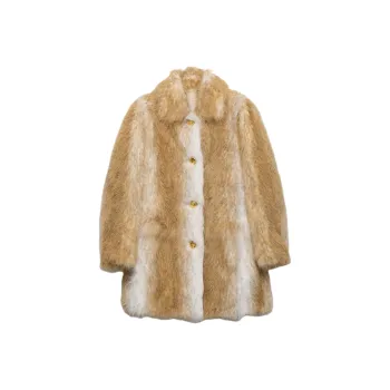PRADA SS25 Velvet feel Coat Women's Honey