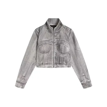 YJ1NGZYZJ Denim Jacket Women's Brushed
