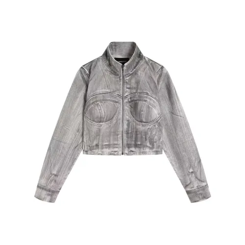 YJ1NGZYZJ Denim Jacket Women's Brushed