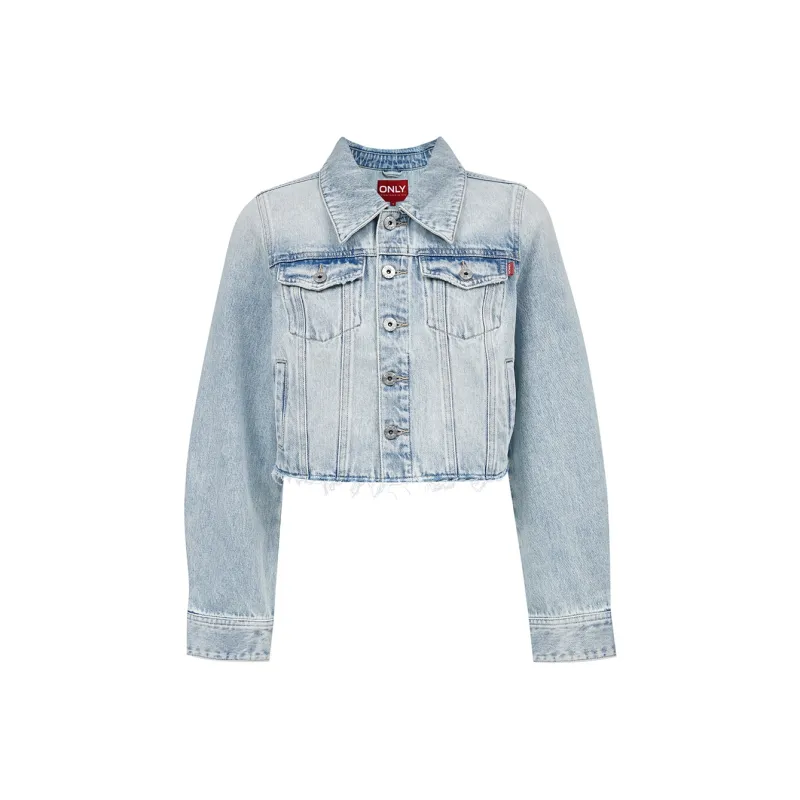 ONLY Denim Jacket Women's Washed Denim Blue-0