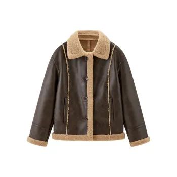 LEDIN Leather Jacket Women's Chocolate Brown