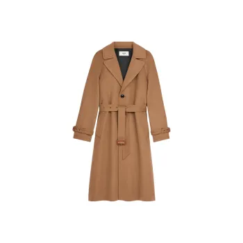CELINE Belted Button Up Coat