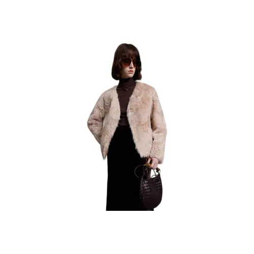 3COLOUR Velvet feel Coat Women's Filatures Pink