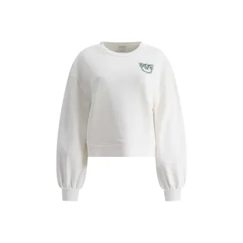 PINKO Love Birds Embellished Wide Sleeved Sweatshirt