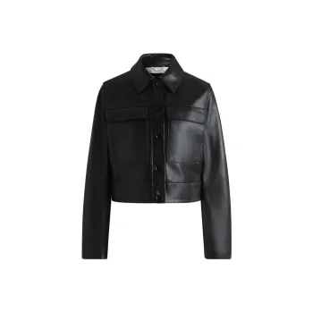 HUGO BOSS Cropped Leather Jacket