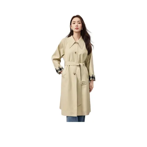 SENTUBILA 라이트 카키 여성 트렌치 코트