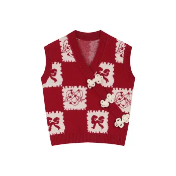 ELF SACK Vest Women's Bowknot Red