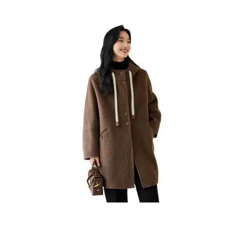 VICTORIA&VERA Coats Women's Coffee