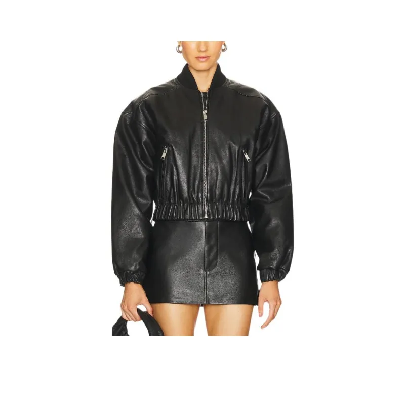 GRLFRND Leather Jacket Women's Black-0