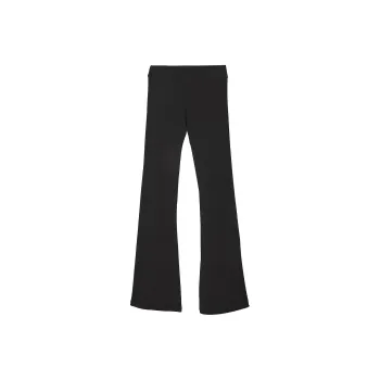 Victoria's Secret PINK STRETCH COTTON RIBBED FLARE LEGGING /Pure Black Casual Pants Women's Pure Black