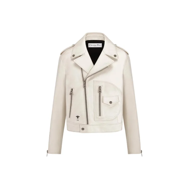 DIOR Leather Jacket Women's White-0