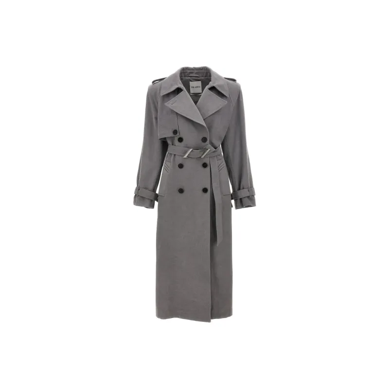 The Attico Shoulder pads Canvas Trench Coat-0