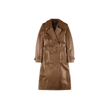 FAY Leather Trench Coat