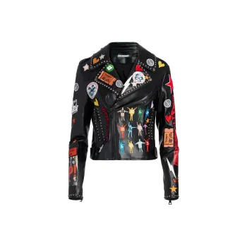ALICE+OLIVIA Leather Jacket Women's Black