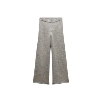 ZARA Casual Pants Women's Zebra Print Brown Yellow