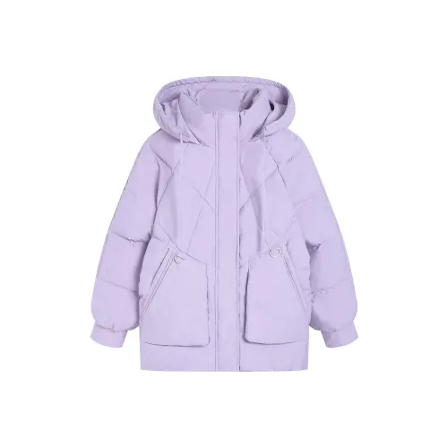 HEFENGJINYU Puffer Jacket Women's Taro Purple