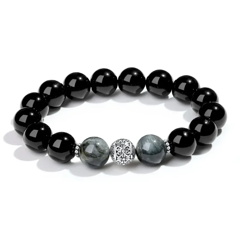 CUISHI Natural Obsidian Bracelets Unisex-0