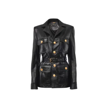 Chloe FW24 Leather Jacket Women's Black