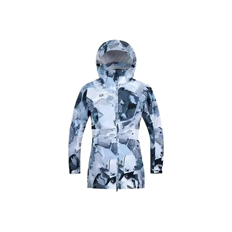 TOREAD Windbreaker Jacket Women's Oil Painting Ink Blue Print-0