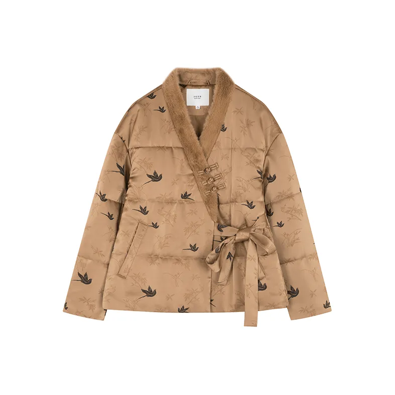 Mo Han Yi Mei Puffer Jacket Women's Apricot Coffee-0