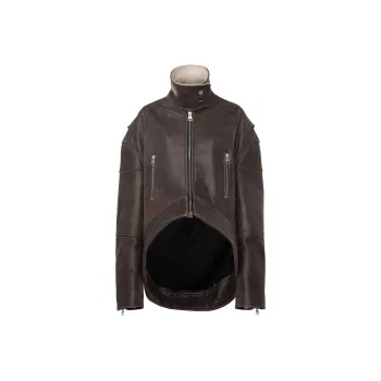 JW Anderson Curved Hem High Neck Jacket 'Brown'