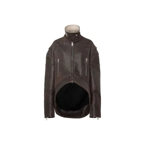 JW Anderson Curved Hem High Neck Jacket 'Brown'