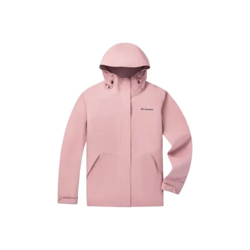 Columbia Outdoor Hiking Waterproof And Warm Windbreaker Jacket Women's Cherry Blossom Pink