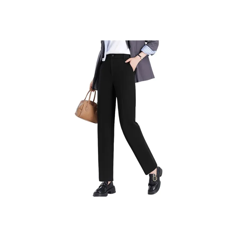 Late White Casual Pants Women's Dark Blue-4