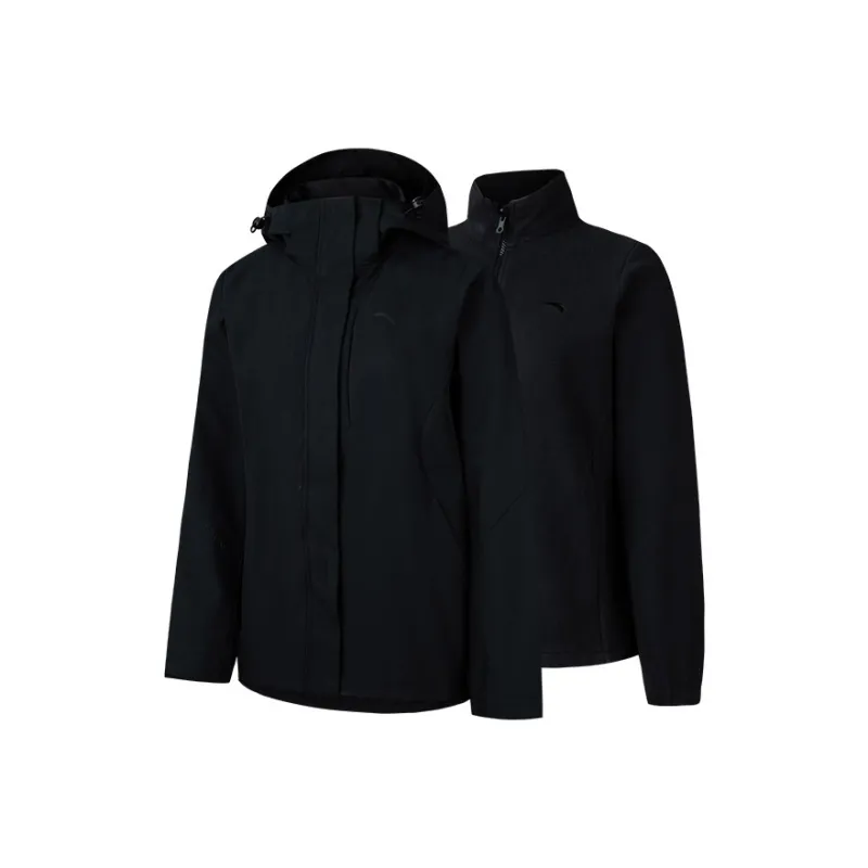 Anta Variety Training Collection Waterproof And Windproof Windbreaker Jacket Women's Basic Black-0