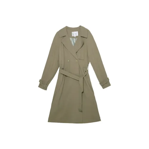 IT'REAL Premium SS25 Trench Coat Women's Gray Green