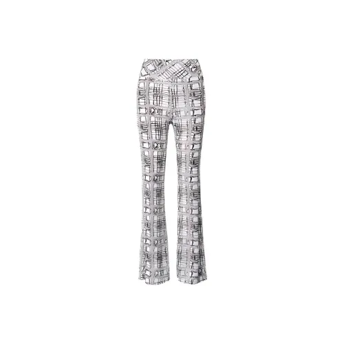 ARIA LEISURE Casual Pants Women's Khaki Plaid [Bootcut Pants]