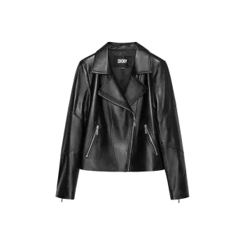 DKNY Leather Jacket Women's Black