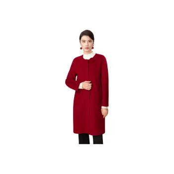 BBLLUUEE Coat Women's Maple Leaf Red
