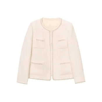 CHARM PICK Cropped Coat Women's White