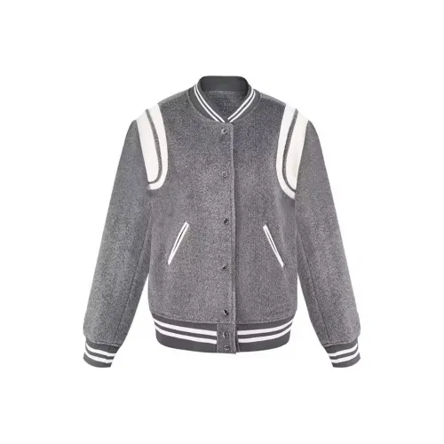 Vine Color Baseball Jacket Women's Gray
