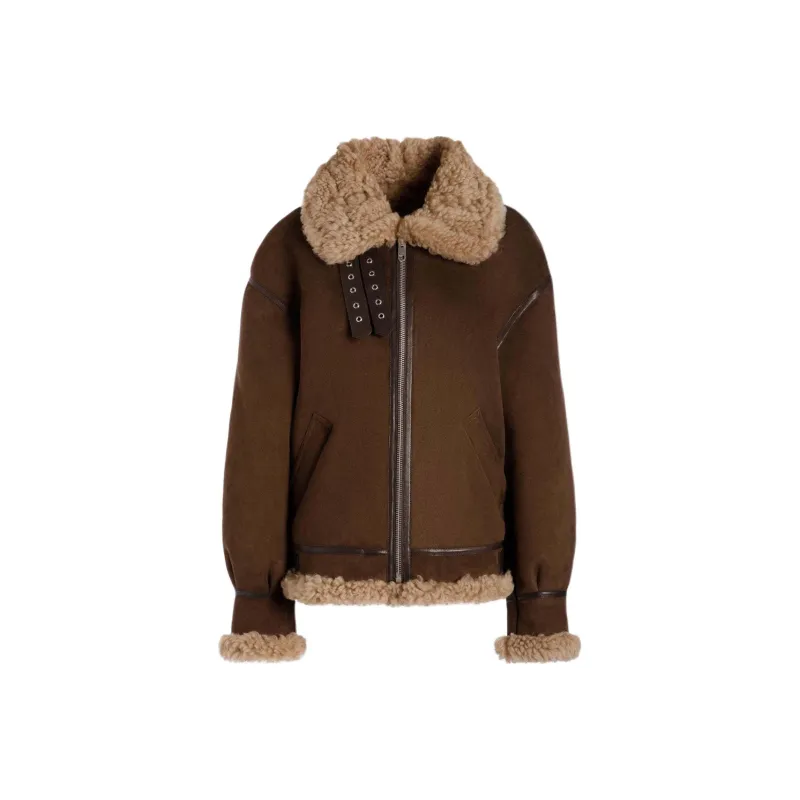 BALLY Shearling trim Leather Jacket-0