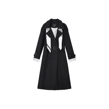 Yu Qianwen Trench Coat Women's Black