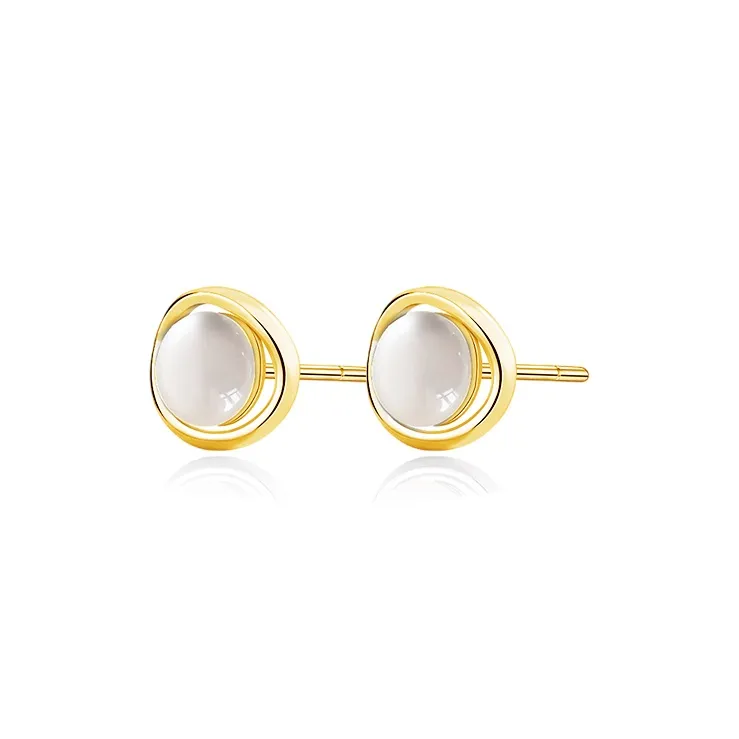 Shiban S999 Fine Silver Stud Earrings Unisex-3