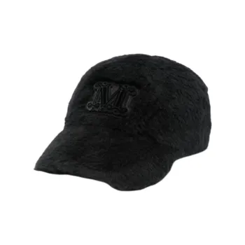 MaxMara Camel Hair, Silk, Polyester, Viscose, Cotton Baseball Caps Women's Black