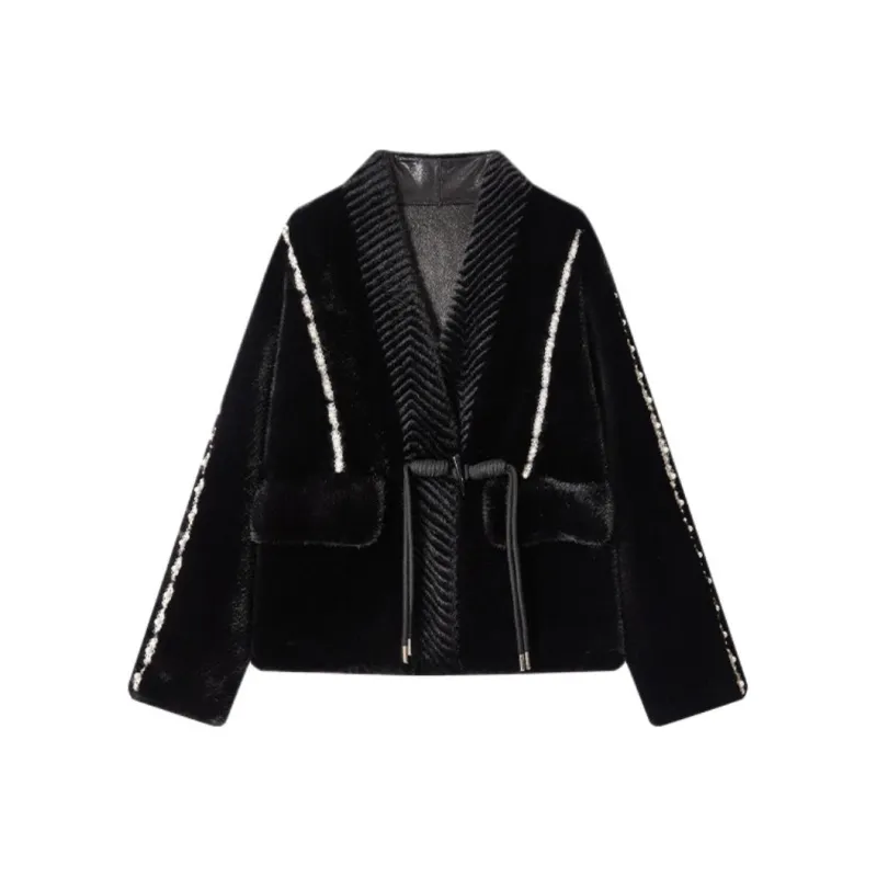 Emodues Velvet feel Coat Women's Black-0