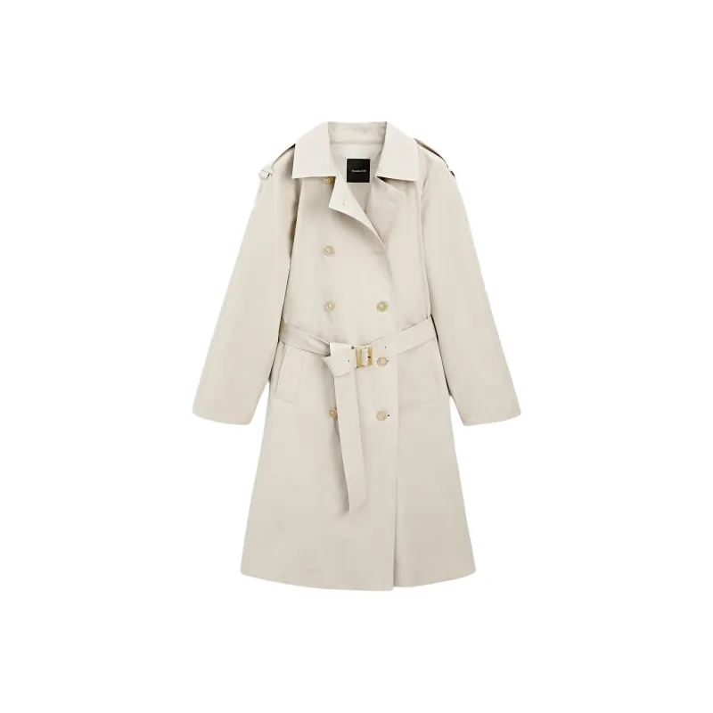 Massimo Dutti Trench Coat Women's Ecru-0