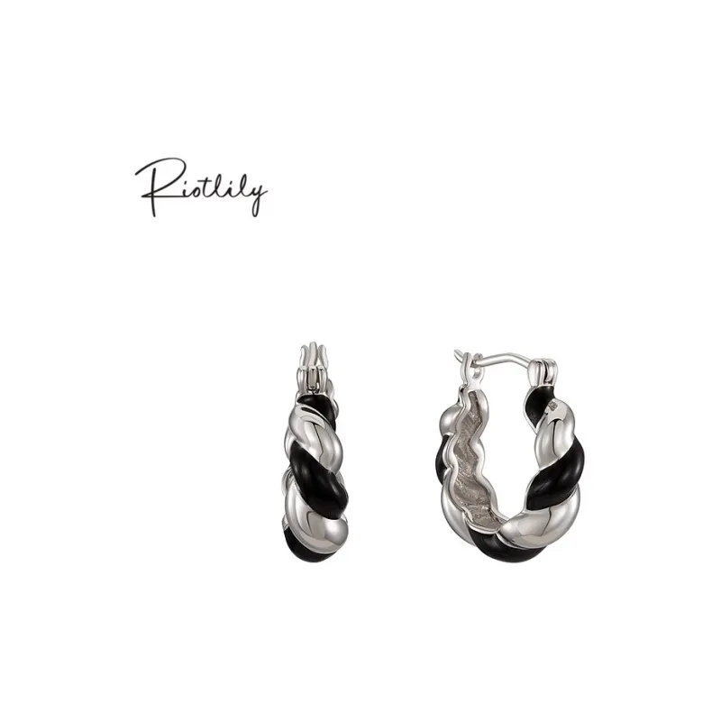 RiotLILY Date Styling Vintage Minimalist Style Fashion Unique Design 925 Sterling Silver Earrings Women's-3