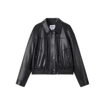 LEDIN Leather Jacket Women's Raven