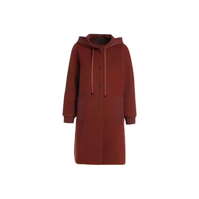 QIAOWANNI Coats Women's Rusty Orange-0