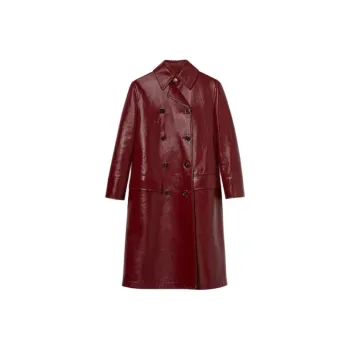 GUCCI Leather Double breasted Trench Coat