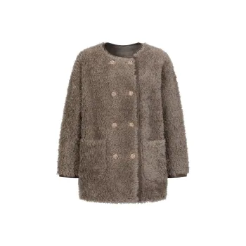 JZ. ANNAKRO Velvet feel Coat Women's Dark Coffee